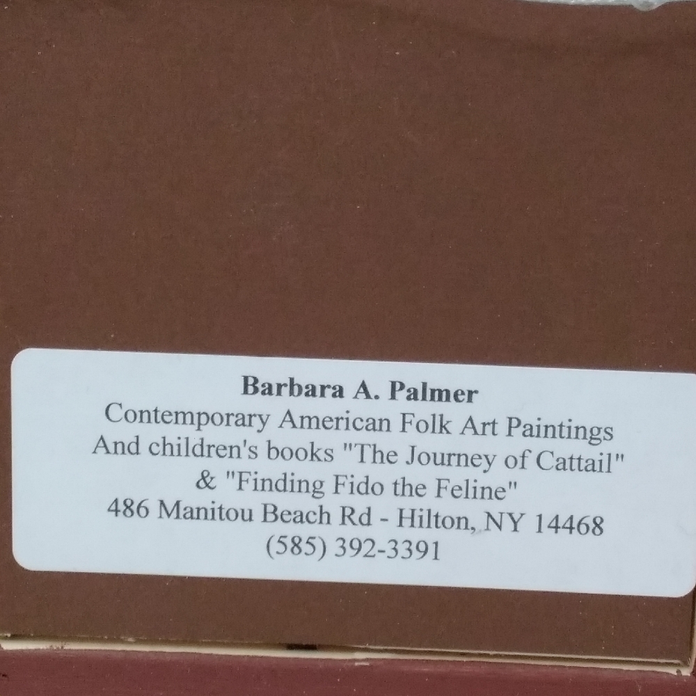 Barbara A. Palmer Limited Edition Folk Art Bunny PRINT 102/500 Wood Frame 2002 - Picture 8 of 12
